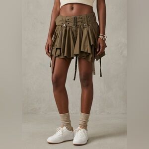 NWT Current Mood War With Nature Mini Skirt - Green - XS - Dolls Kill